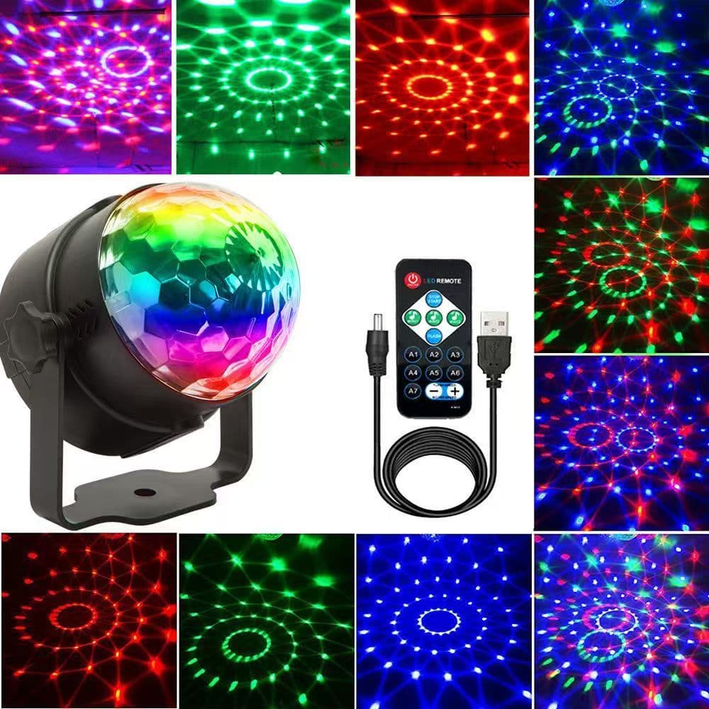 Exclusively for export LED crystal bracket magic ball colorful lights Halloween Christmas atmosphere flash stage sound control