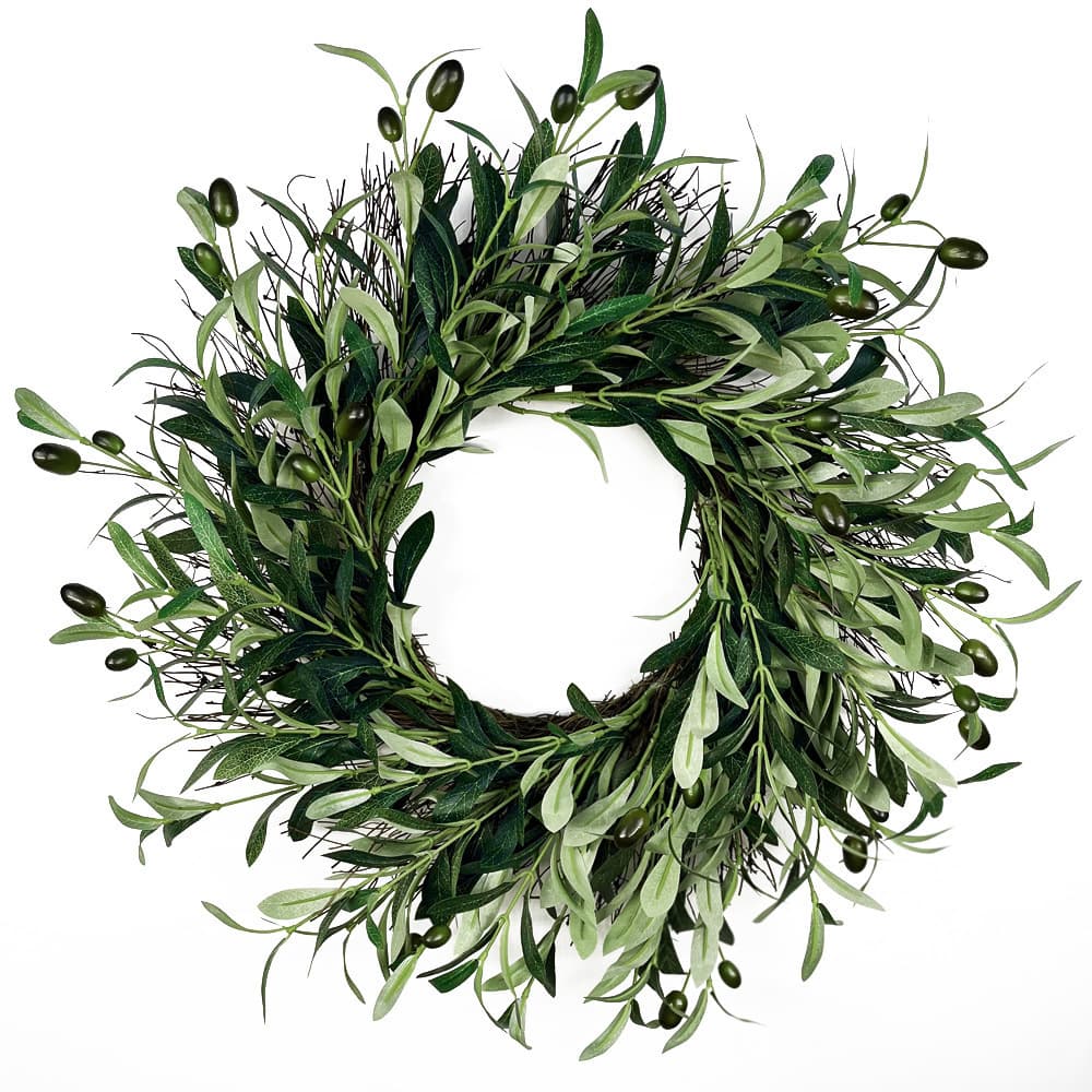 Junda Artificial Simulation Olive Fruit Wreath Decoration for Amazon Cross-Border Home Front Door Hanging Wall Decor