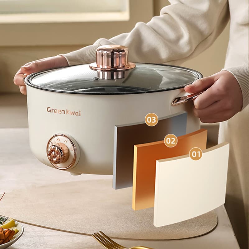 Multifunctional Electric Cooking Pot for Frying, Stir-frying, Boiling, and Hot Pot, Dormitory Electric Hot Pot, Internet Celebrity Same Style, Home Mini Electric Rice Cooker