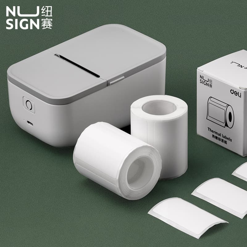 Deli Nusign QH53 Label Printer Consumables Compatible with Q5/Q20 Printer Thermal Oil-Resistant Tear-Resistant Sticker