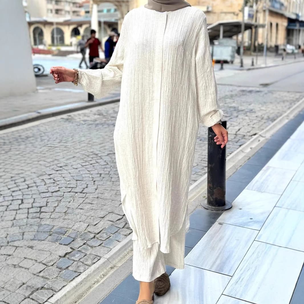 2025 New Women's Round Neck Long Sleeve Loose Maxi Dress for Export to Europe and America