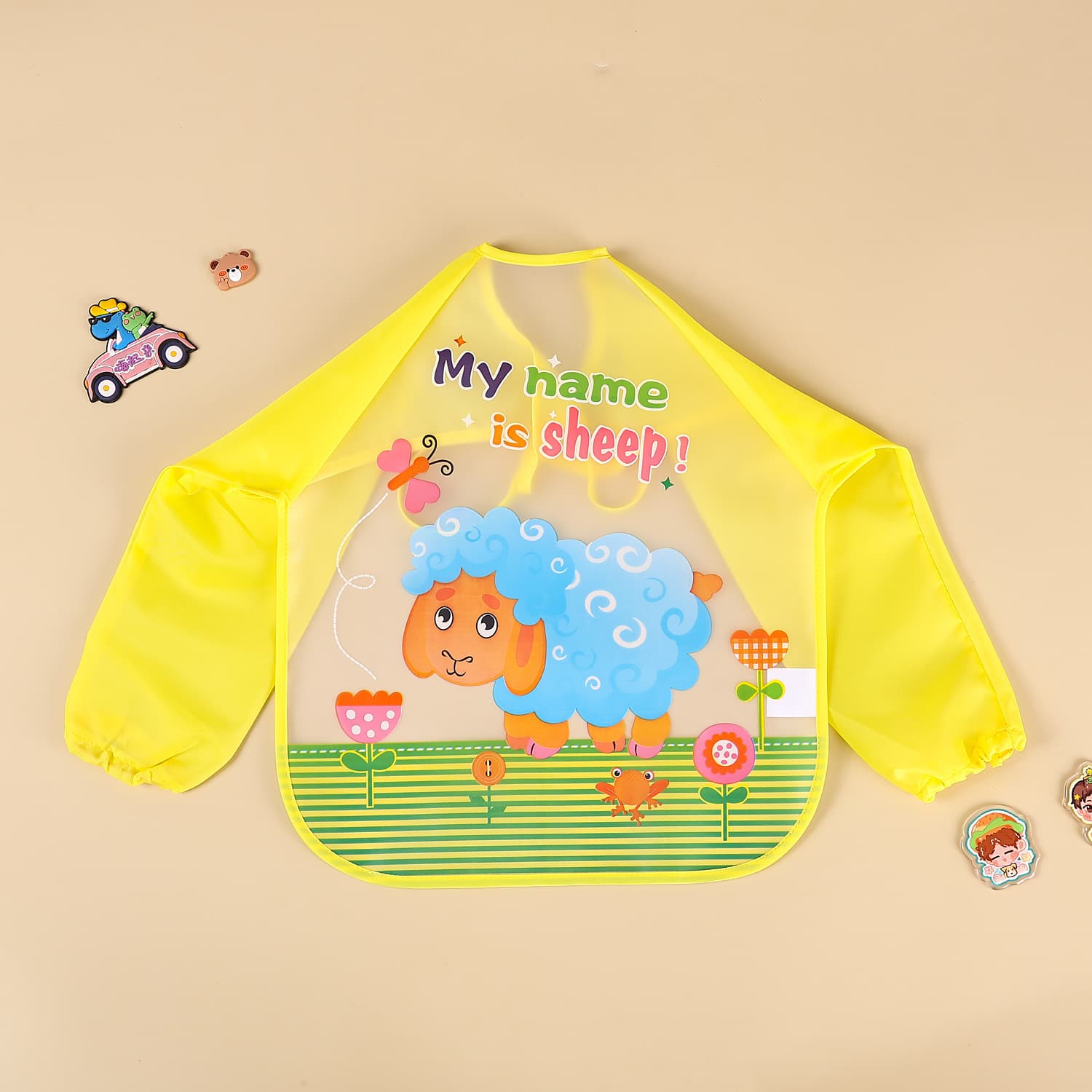 Kids Smock Baby Reversible Apron Boys Girls Waterproof Bib Infant Reversible Apron Children EVA Painting Smock
