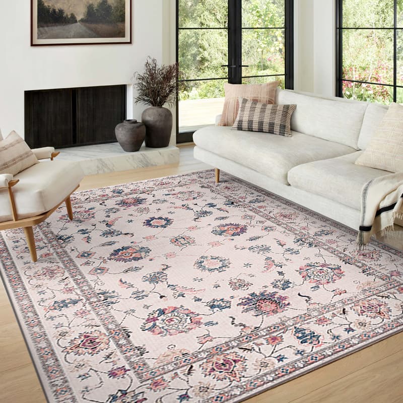 Girls' Light-Colored Persian Ethnic Style Carpet, Cross-border Bohemian Living Room Carpet Floor Mat, Bedroom Sofa Coffee Table Mat