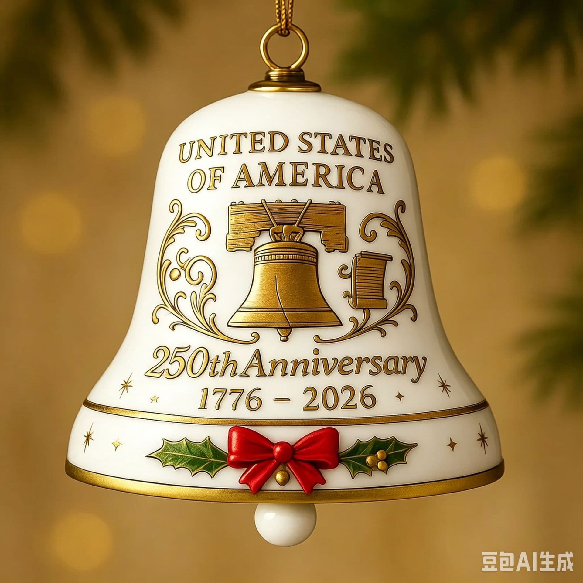 Cross-border New Product United States 250th Anniversary Bell Ornament Acrylic