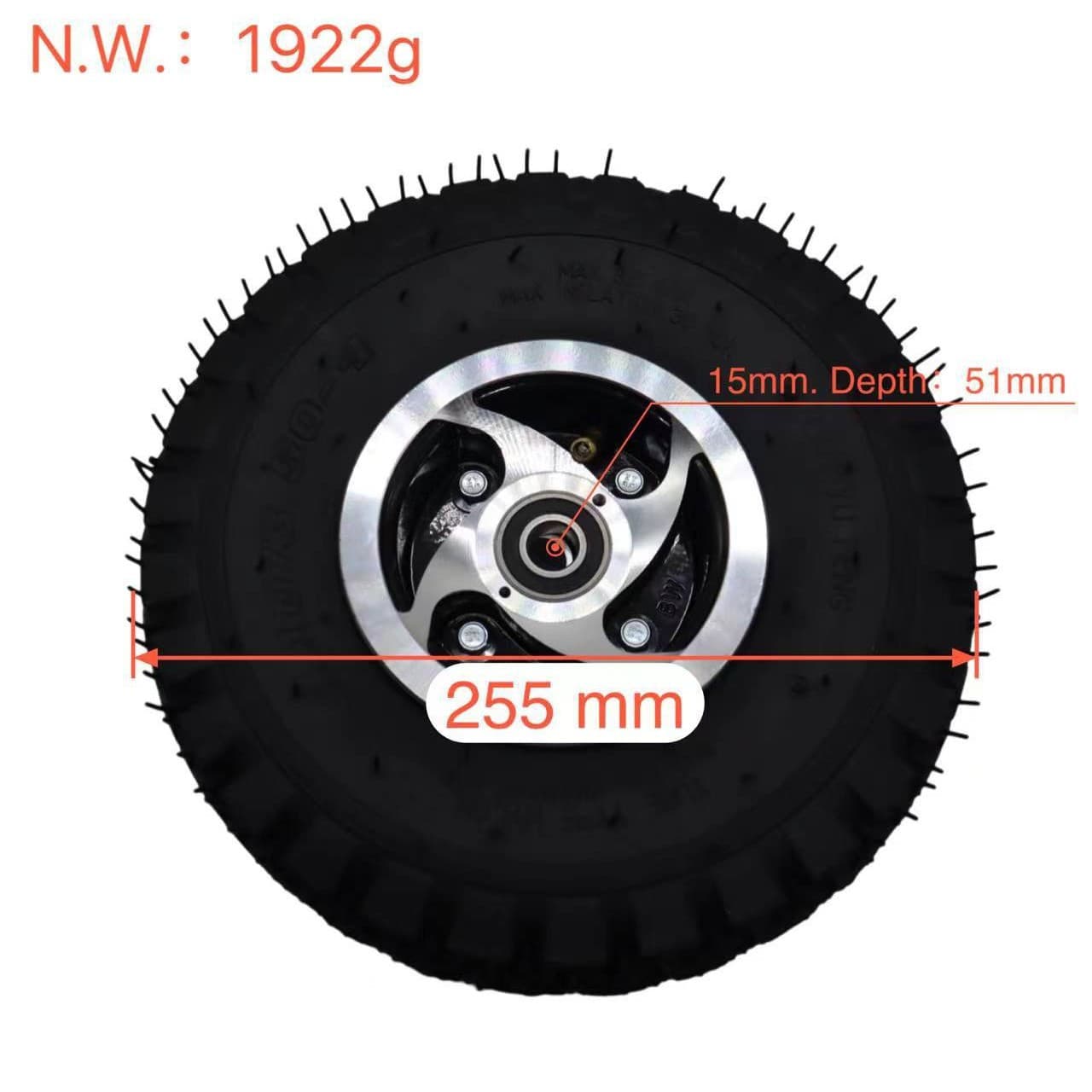 4.10/3.50-4 Inner and Outer Tire with Bearing Keyway Hub for Small Go-Kart Four-Wheel Off-Road Wheel