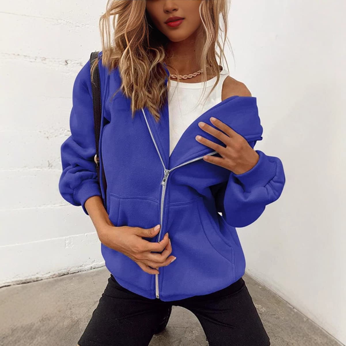 Amazon Cross-Border 2025 EU US New Men's and Women's Fleece-Lined Hooded Sweatshirt Casual Zip-Up Jacket in Stock
