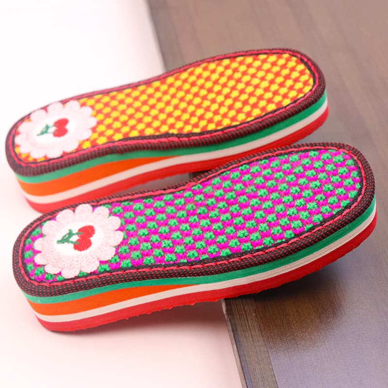 Handmade knitted shoe soles, insoles, cotton slippers, high heel, wedge, flat, single sole