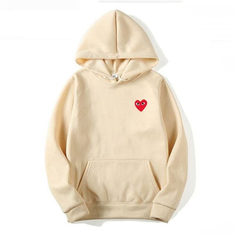 New Heart-Shaped Trendy Couple Hoodie, Versatile Men's and Women's Fall/Winter Fleece-Lined Jacket, Hooded Love Heart Plus Size Hoodie