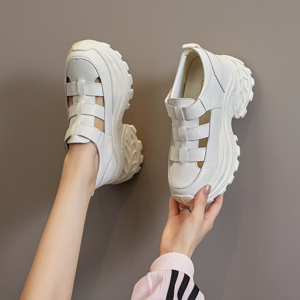 2026 Women's Summer Sandals New Hollow Breathable Casual Sports Sandals Thick Sole Height Increasing Women's Shoes