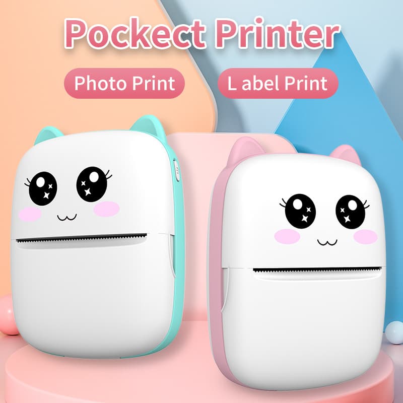 Cross-border High-Definition Mini Label Printer Small Cheap Portable Ink-Free Thermal Learning Photo Printer