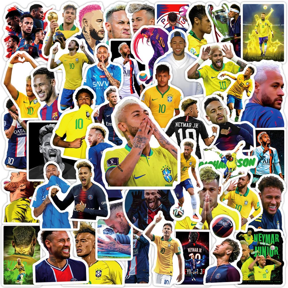 50 football star Neymar stickers for mobile phones, computers, helmets and luggage Neymar stickers