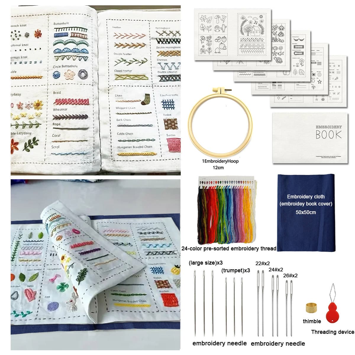 Cross-border Bestseller Original StitchBook Needle and Thread Handmade Embroidery DIY Embroidery Book Embroidery Material Kit