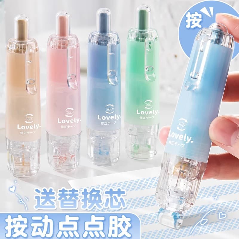 Press-Type Dot Glue Correction Tape Style Strong Dot for Students and Children's Crafts DIY Transparent Scrapbooking Tape Grid Dot Glue
