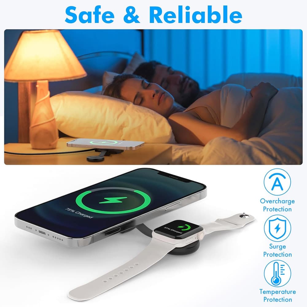 3-in-1 Magnetic Wireless Charger Portable Fast Charging Station for Apple Phone Watch Earbuds Foldable Charging Stand