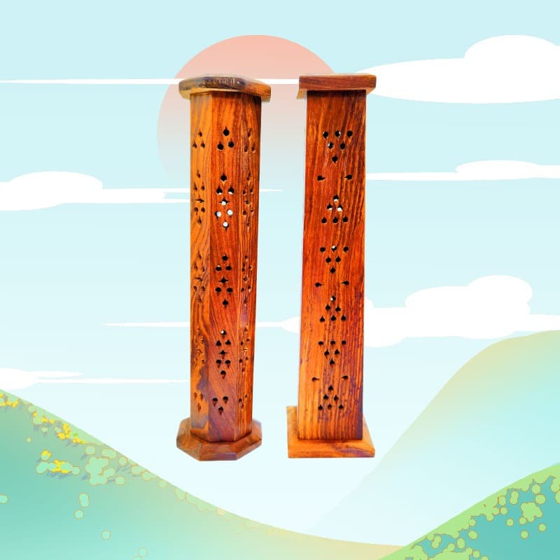 Imported incense board, solid wood incense box, incense set, Indian handmade tower incense burner, sandalwood incense board insert, wire aromatherapy box