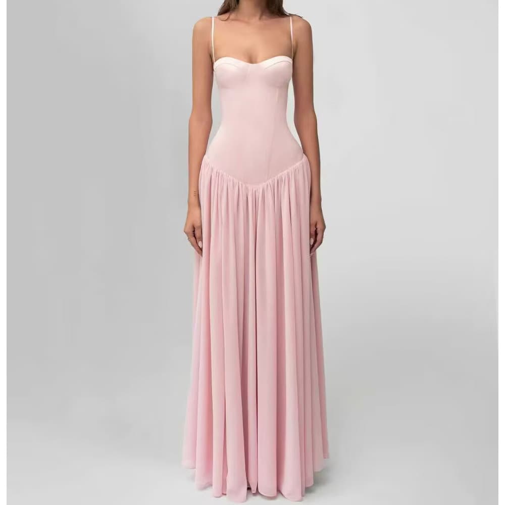 European and American wholesale 2026 summer new solid color long dress backless strappy long dress G7-A1933