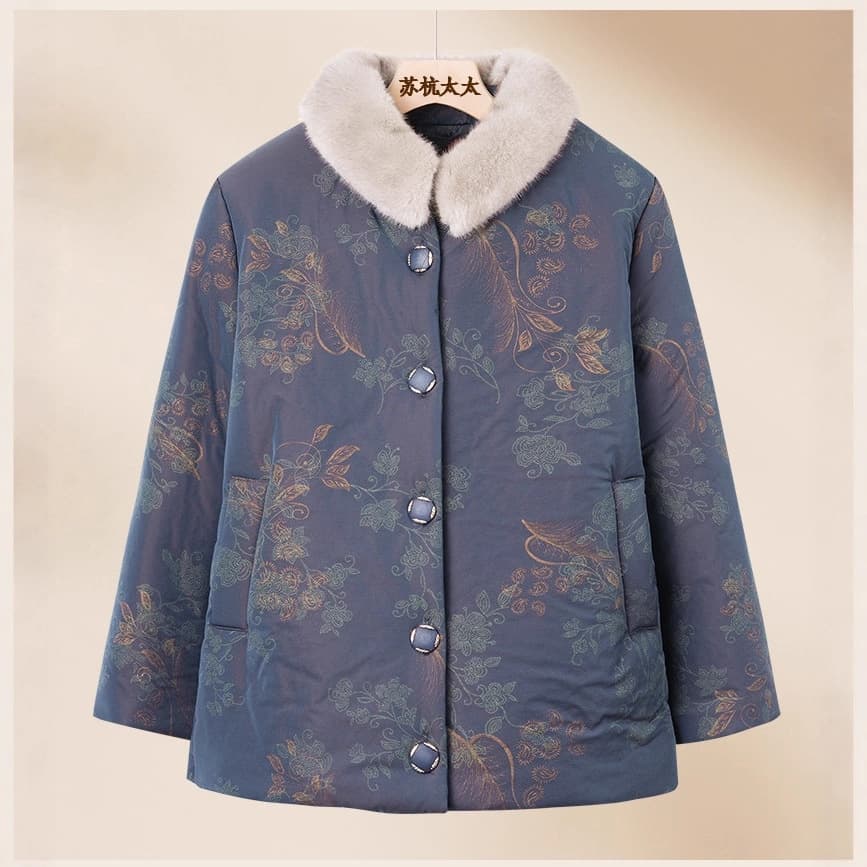 Elderly Winter Coat Women Mom Cotton Padded Jacket Winter New Thick Lined Grandma Coat 70 Years Old Middle-Aged