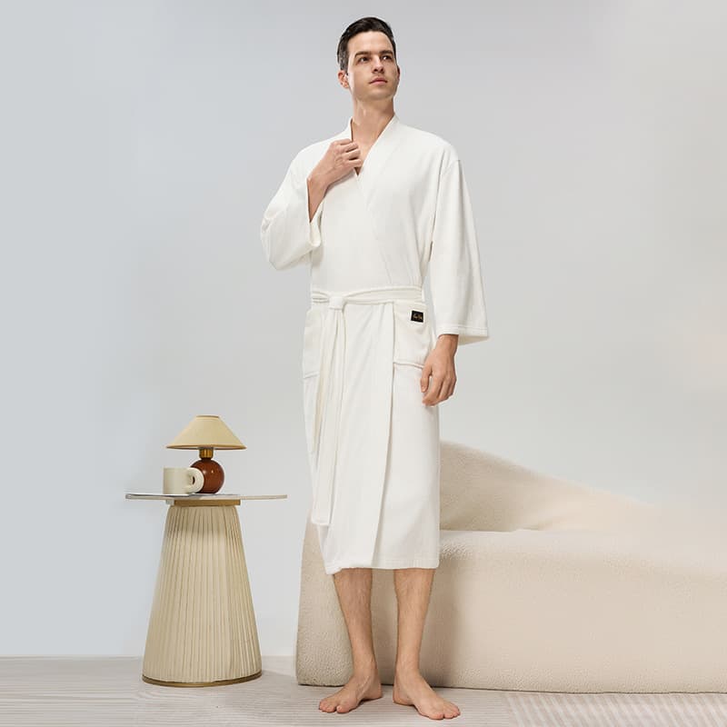 Factory Stock Wholesale Drop Shipping Men's and Women's Cross-Border Bathrobe Fleece Terry Robe Long Couple Robe Sleepwear Women