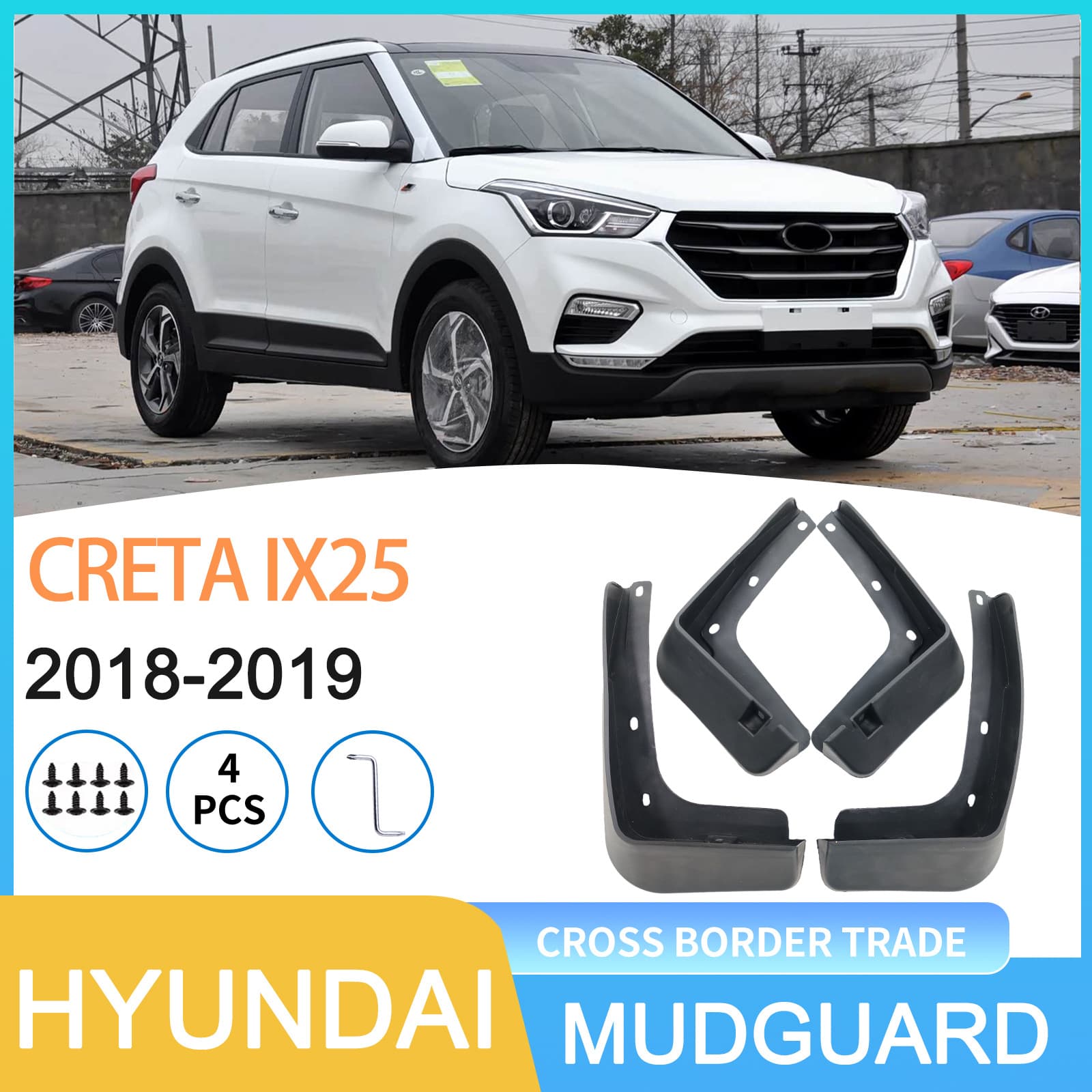 Fits Hyundai IX25 CRETA 2018-2019 Cross-Border Auto Tire Mud Flaps Drop Shipping