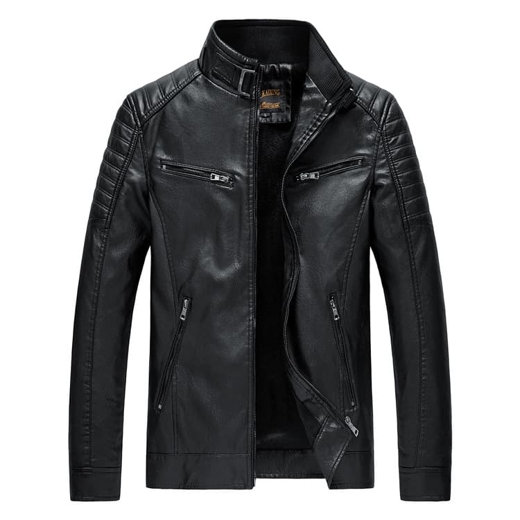 Factory Direct Cross-Border Trade Autumn/Winter Men's Leather Jacket Stand Collar Trendy Leather Coat Cool Motorcycle Outfit Men's Outerwear