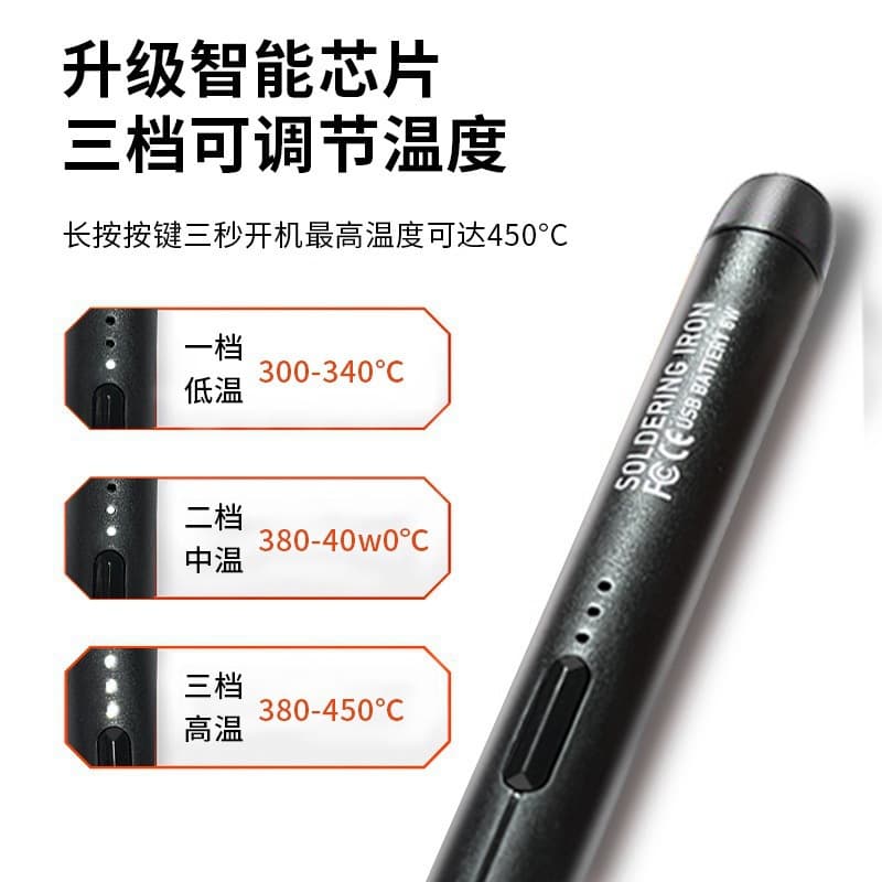 New USB Soldering Iron Mini Portable Soldering Iron Kit with Type-C Interface 1000mAh Battery