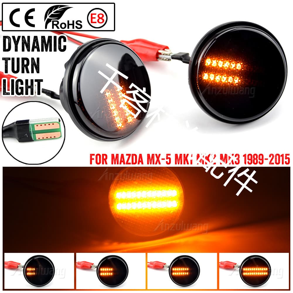 For Mazda MX5 NA Turn Signal Fender LED Side Light MK1/2/3 Miata Sequential