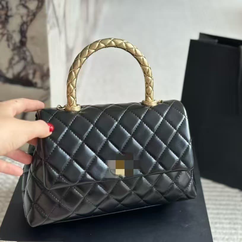 Factory-Selected Bag Handle, Small Fragrance Style Shoulder Crossbody Bag, Caviar Cowhide Diamond Quilted Chain Women's Bag