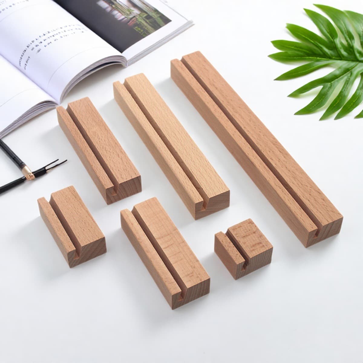 Business Card Wooden Base Modern Minimalist Postcard Stand Calendar Wooden Base Factory Direct