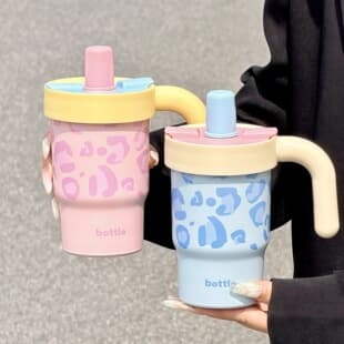 2026 New High Appearance Insulated Cup for Women, Small and Portable, Student Straw Water Bottle, Office Coffee Cup