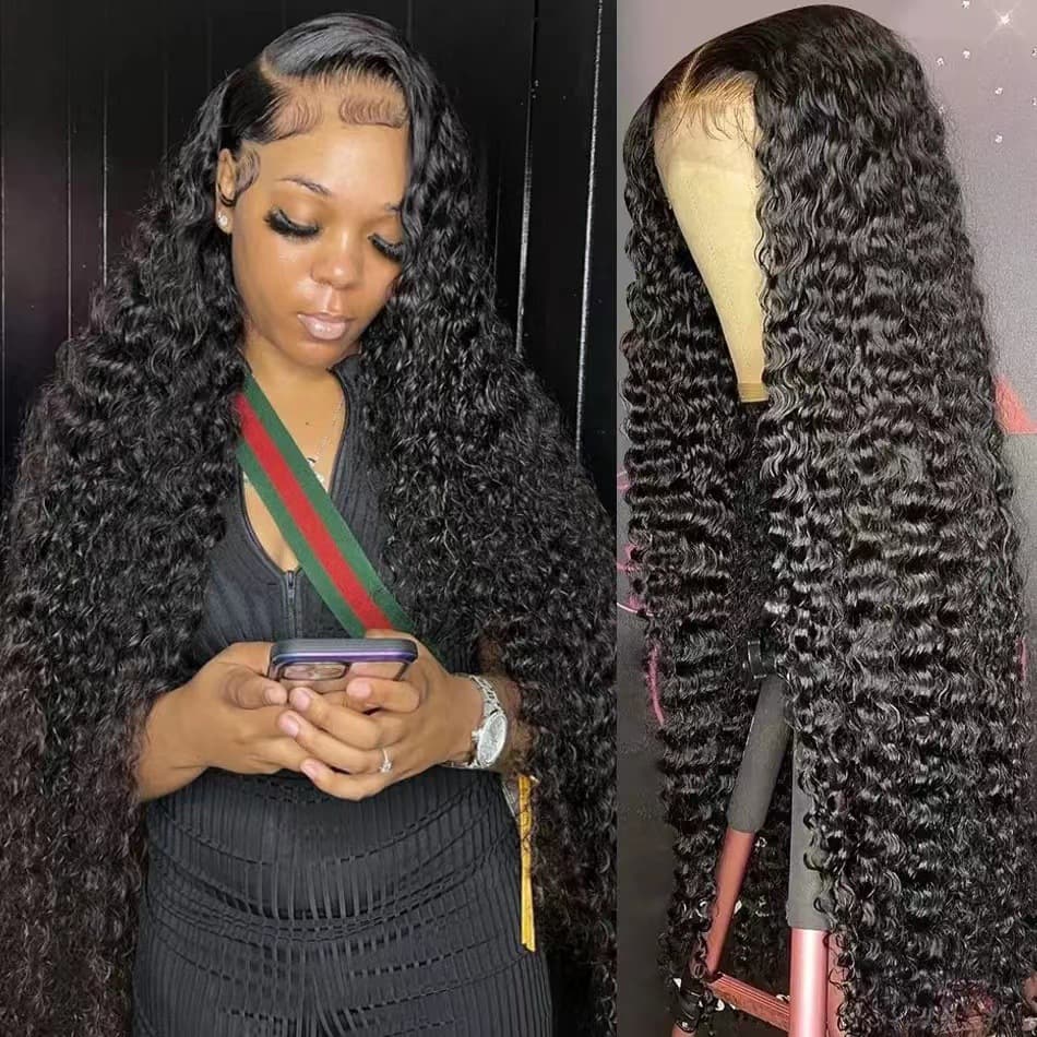 13*6 Kinky Curly Lace Front Wig Long Curly Small Curl Human Hair