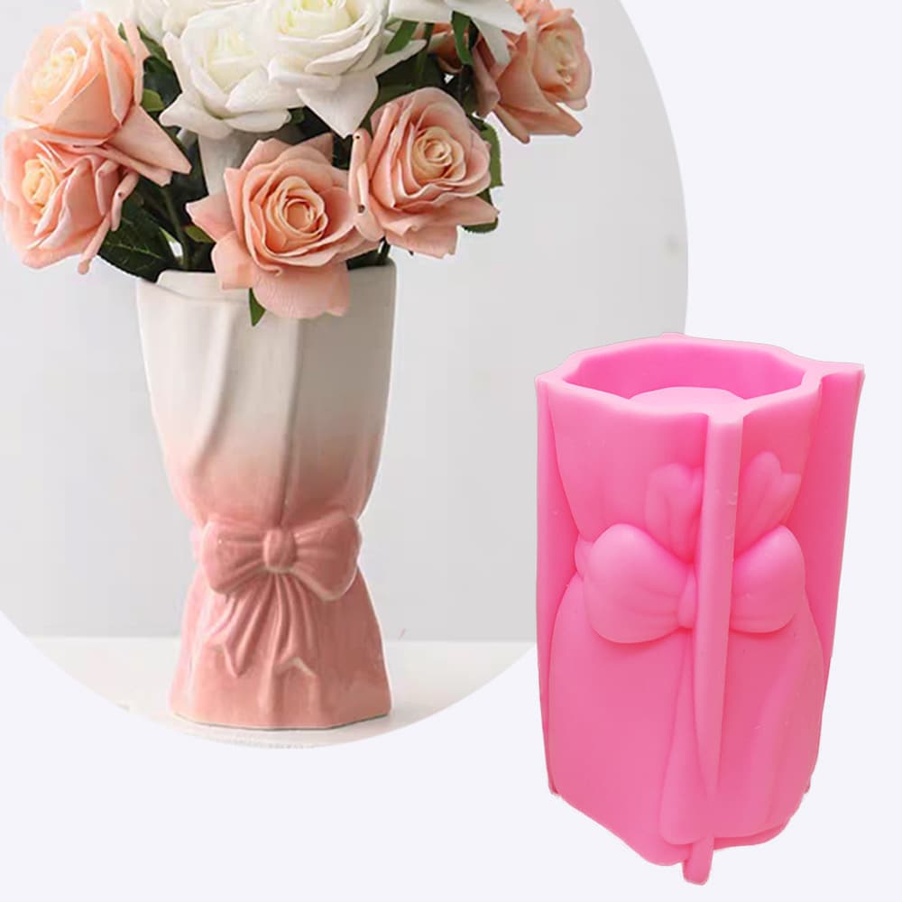 Quan Mingxiang Beautiful Handheld Bouquet Plaster Large Vase Silicone Mold European Style Beautiful Flower Arrangement Dried Flower Mold