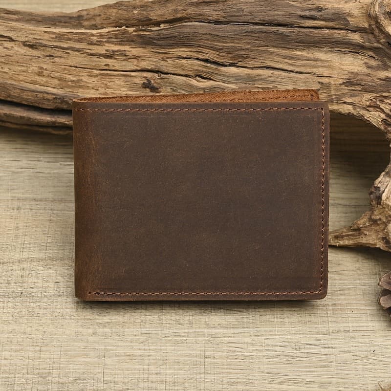 Genuine Leather Wallet for Men Cross-Border Vintage Dollar Bill Holder Top Layer Cowhide Small Purse Retro Style