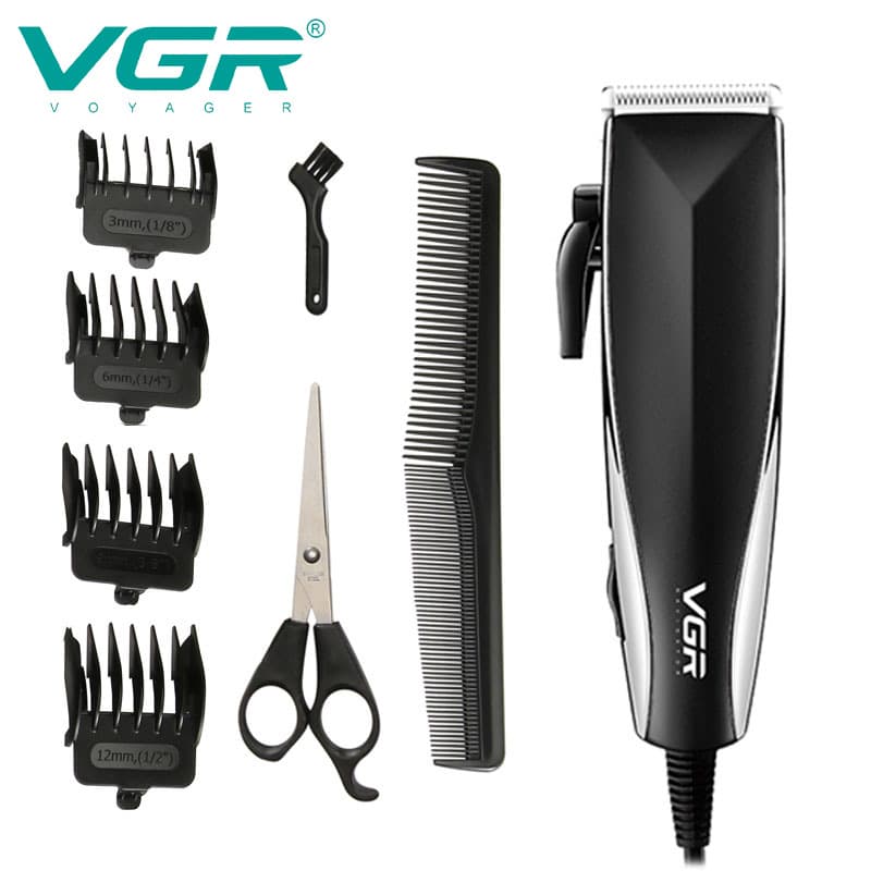 VGR033 Professional Electric Hair Clipper, High-Power Corded Hair Trimmer, T-Blade Carving Clipper for Barbershop