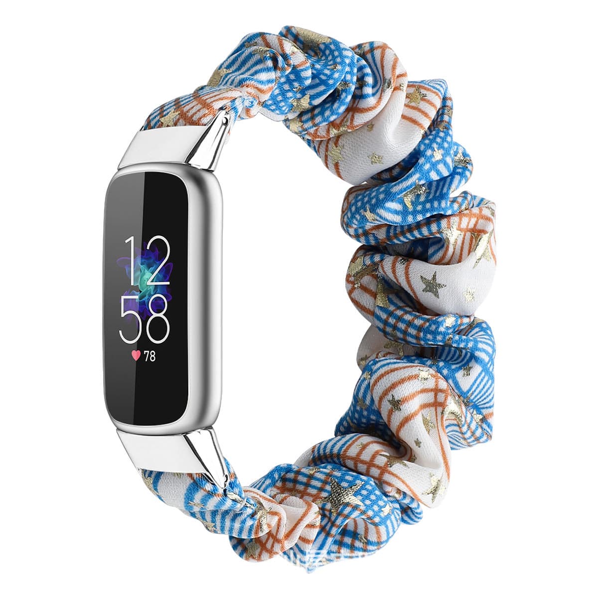 Polyester Elastic Bracelet for Fitbit Luxe Smartwatch Multi-Color Printed Fashionable Wristband Suitable for All Models