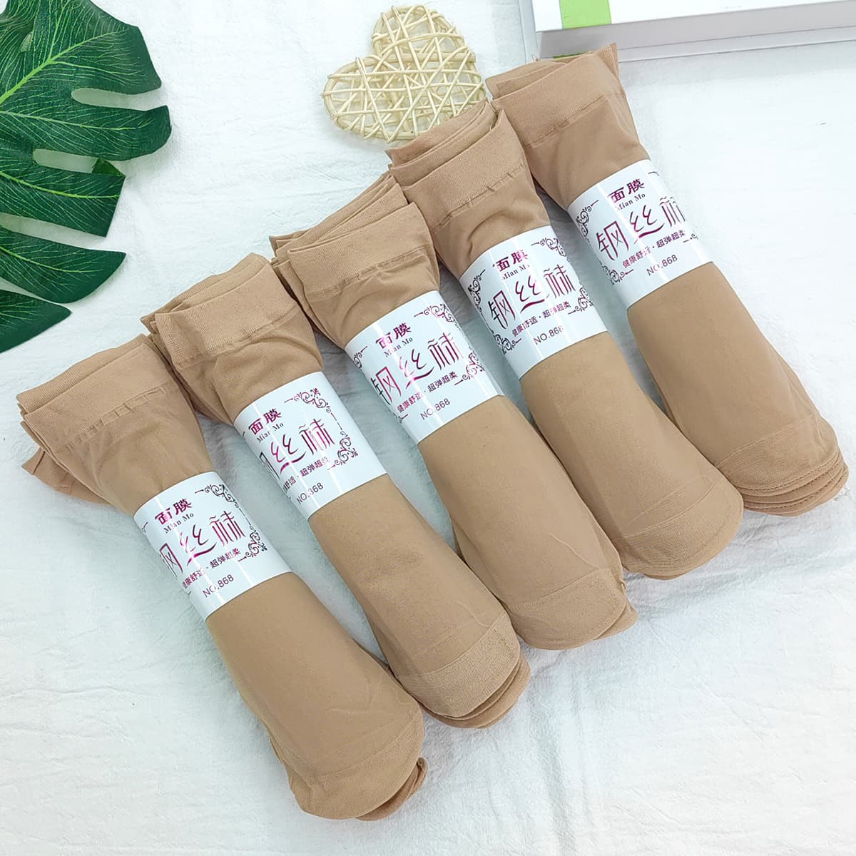 Velvet Core Silk Stockings Women Steel Wire Stockings Little Chili Mask Stockings Anti-Snag Stockings Individually Wrapped Short Stockings Wholesale