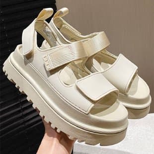 UG Thick-Soled Sandals European and American Summer New Women's Casual Thick-Soled Shoes Open-Toe Velcro Strap Sandals Cross-Border Wholesale