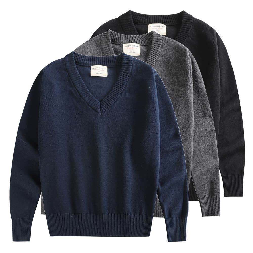 Children's Pullover Knit Sweater for Boys and Girls, Parent-Child Matching, Mid-to-Large Kids, Korean Style, Autumn and Winter