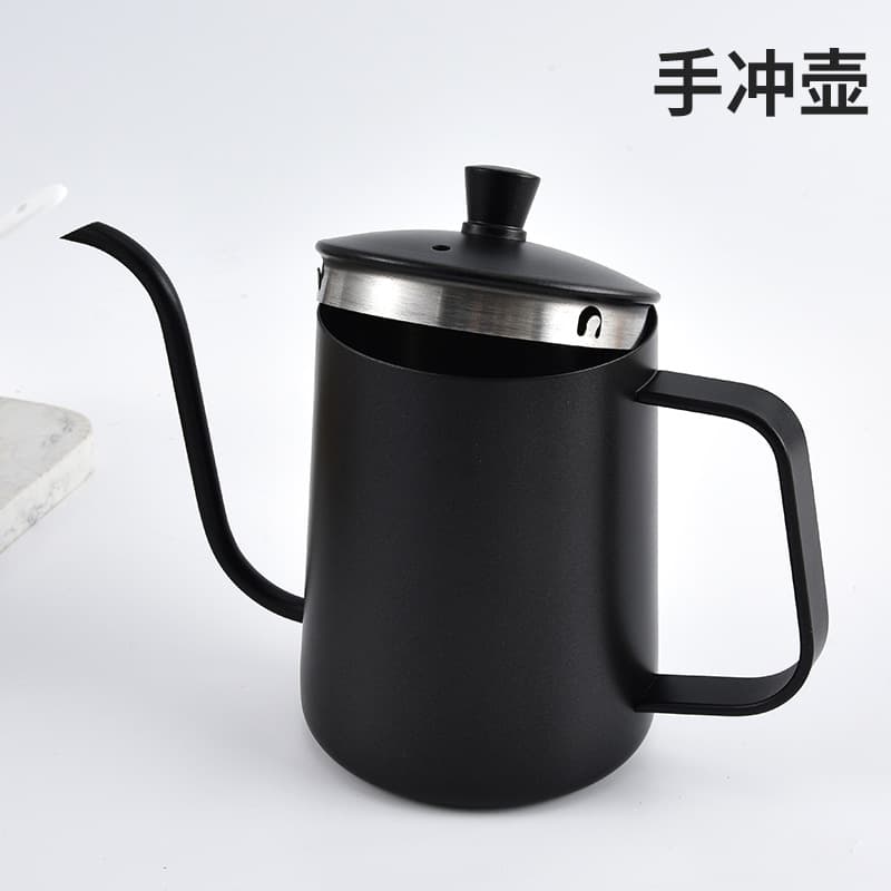 Ready stock 304 stainless steel coffee pot, fine pointed spout, home pour-over long-neck kettle, cross-border special portable version