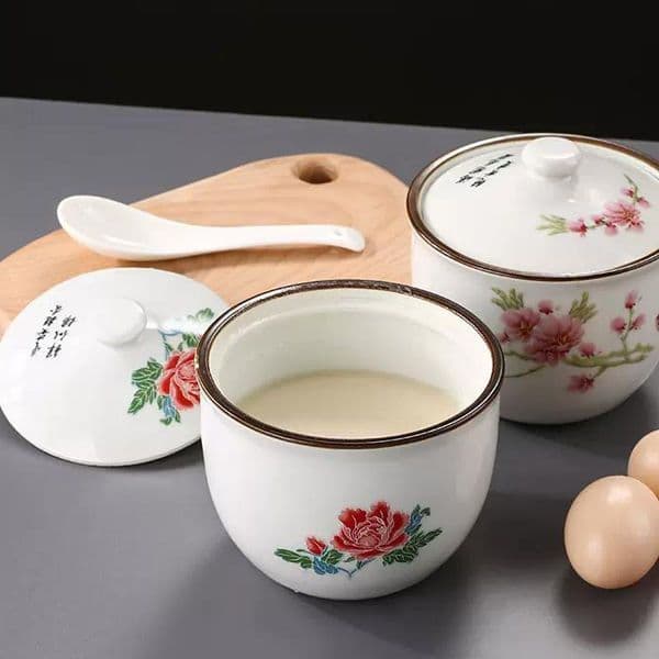 Ceramic Lard Jar Chili Oil Jar Kitchen Home High Temperature Resistant with Lid Spice Salt Container Seasoning Jar with Lid