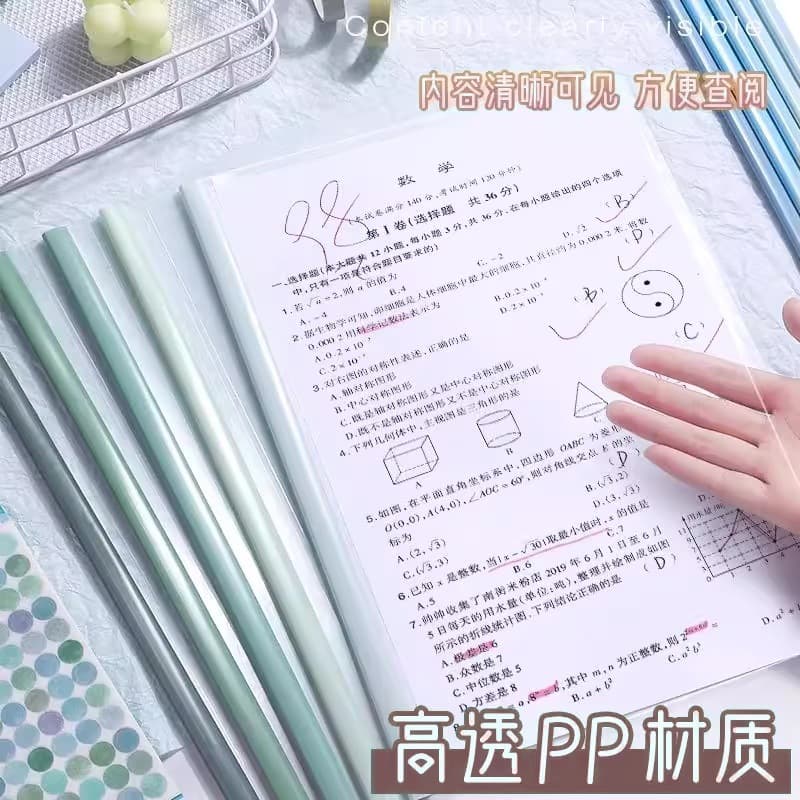 Gradient color lever clip A4 transparent water drop clip thickened resume file folder report elementary and middle school student folder