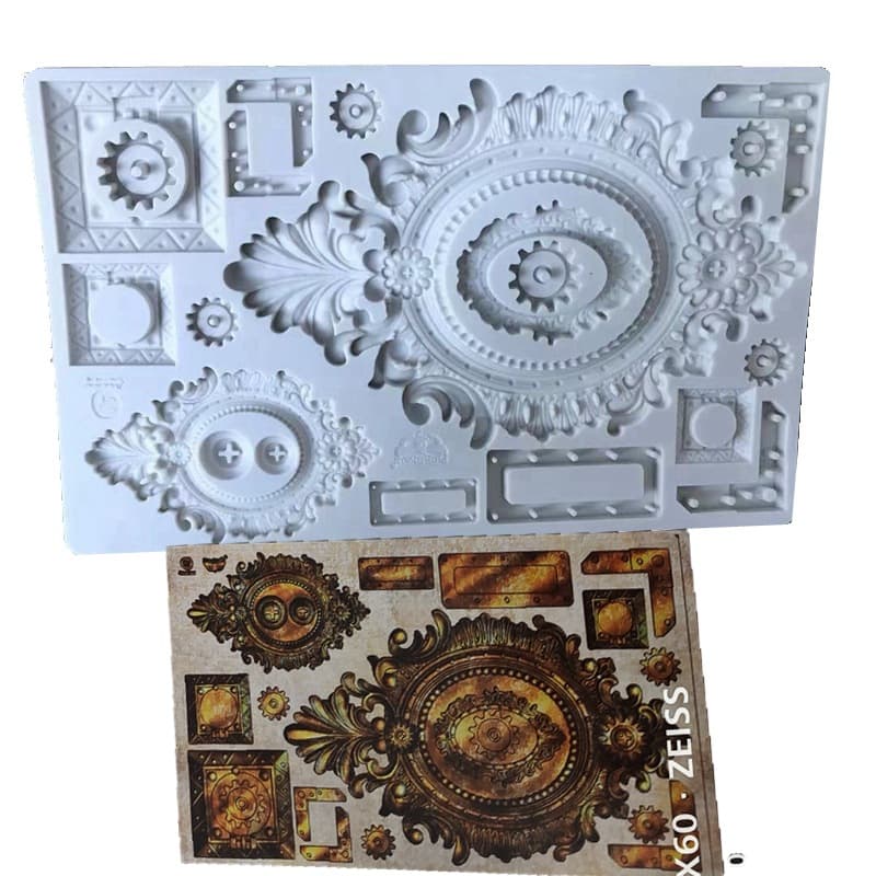 New Baking Tool Mechanical Frame Border Decoration Chocolate Mold Fondant Chocolate Cake Silicone Mold