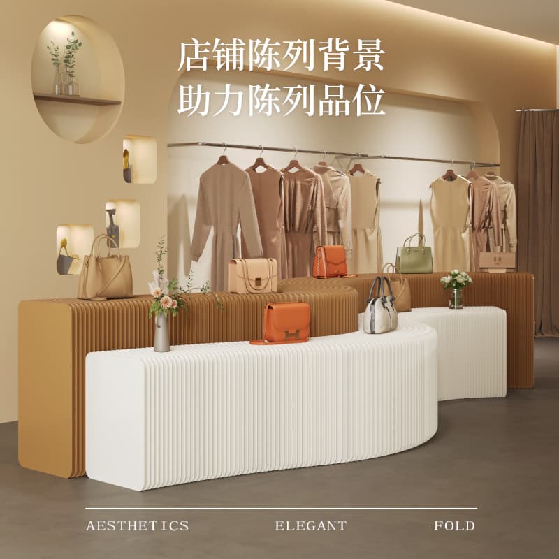Folding Display Rack Long Strip Showcase Shelf for Product Display, Live Streaming, and Exhibition