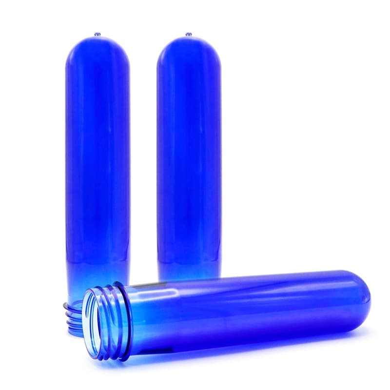 Multi-specification gram weight customizable color preforms, 45MM water-deep blue PET tube preforms