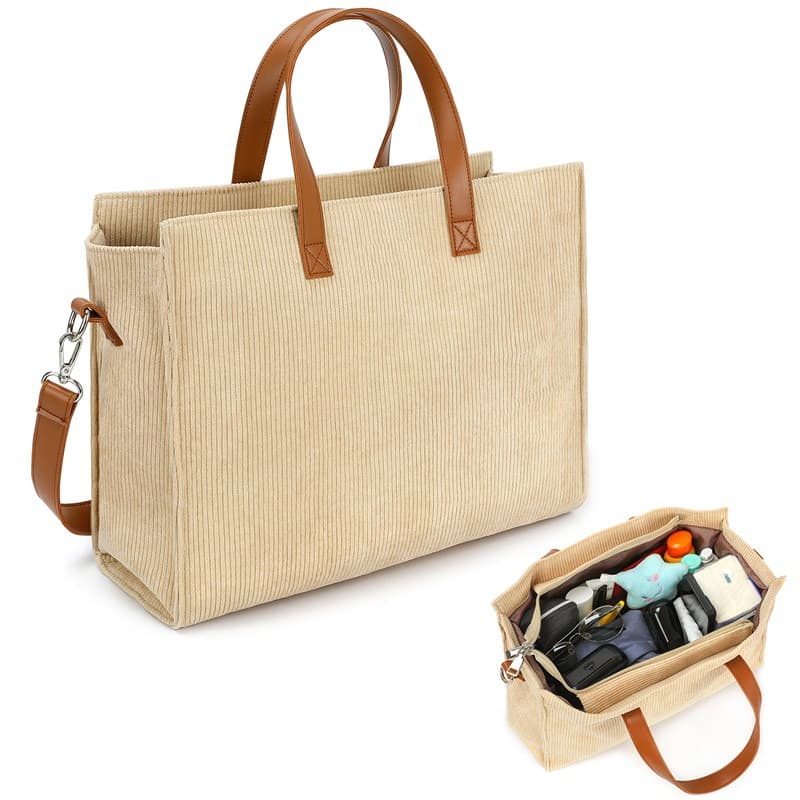 Cross-border Large Capacity Fashionable Portable Tote Bag Corduroy Large Bag Women's Bags New All-match Shoulder Crossbody Bag