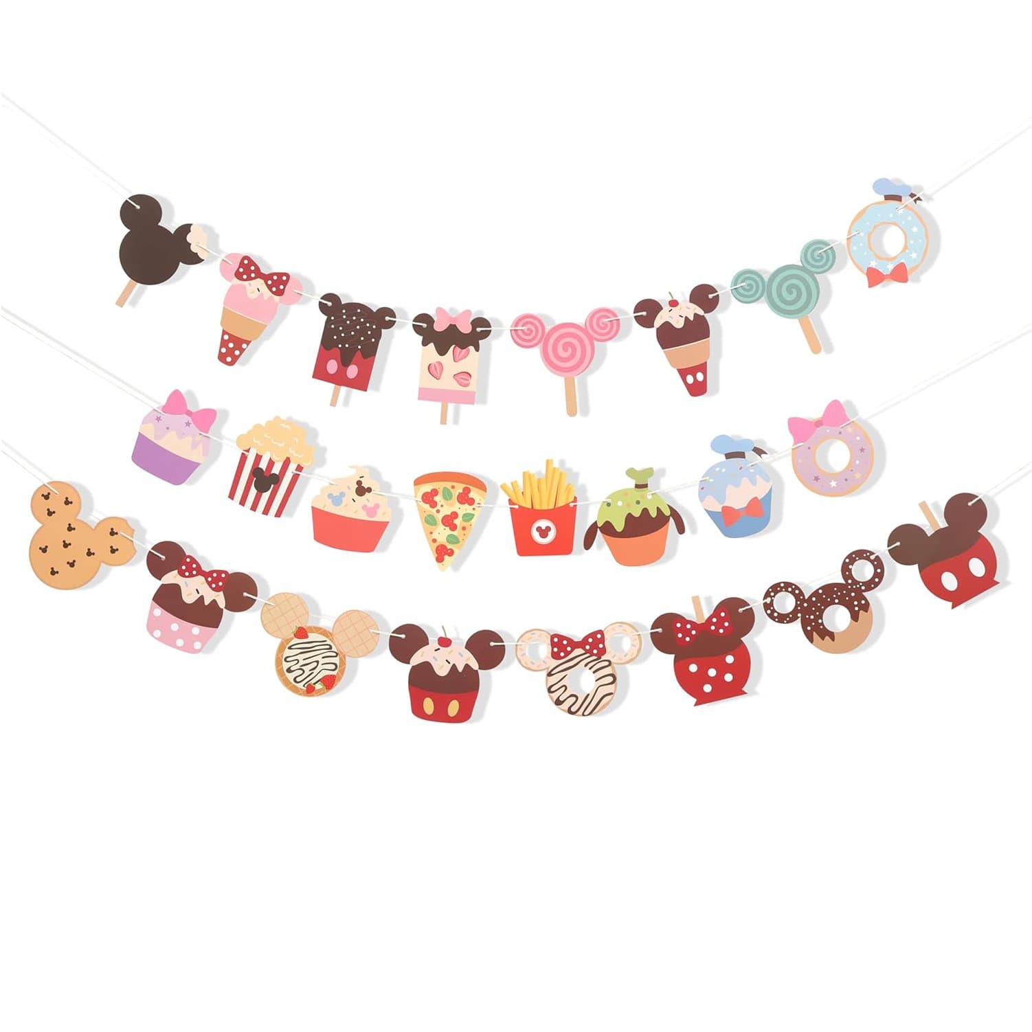 Mickey Minnie Mouse Head Festive Atmosphere Banner Disney Mickey Mouse Birthday Party Room Decoration Banner