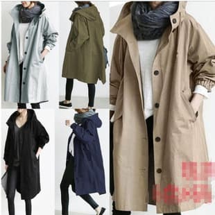 European and American 2025 New Autumn Fashion Casual Long Sleeve Mid-Length Loose Fitted Button Trench Coat for Women