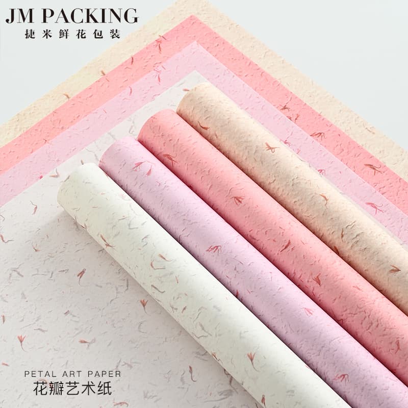 New hand-torn petal art paper floral texture Dongba paper flower shop wrapping paper floral flower bouquet wrapping paper