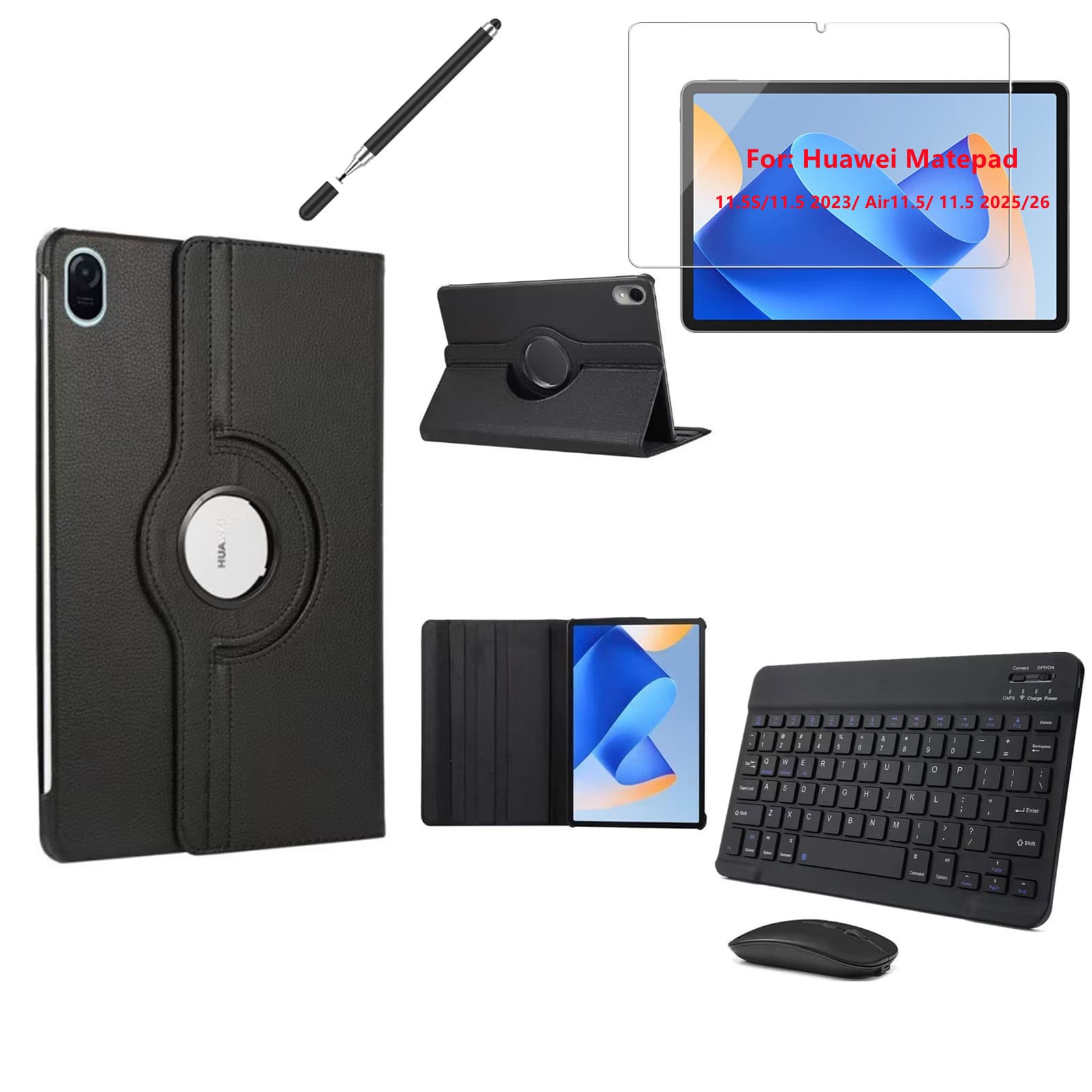 Compatible with Huawei MatePad 11.5S Leather Grain Rotating Case Air 11.5 Bluetooth Keyboard Case Russian