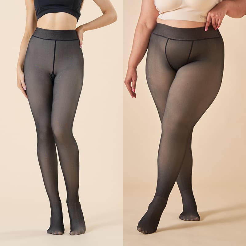 Cross-Border Hot-Style Plus Size Skin-Like Black Translucent Leggings, Flight Attendant Stockings Fleece-Lined Pants, "Bare Leg" Women's Autumn/Winter Outerwear