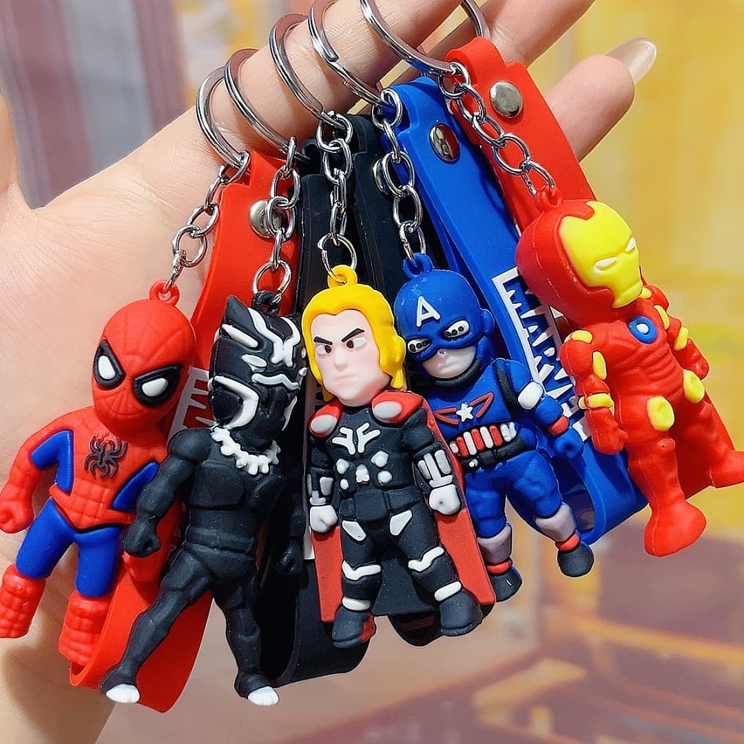 Avengers Spider-Man Keychain Doll Pendant Marvel Keychain Captain America Spider-Man Keychain